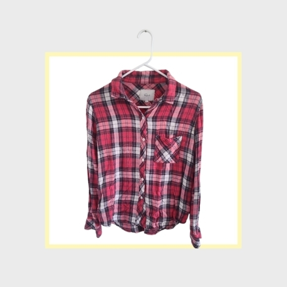 Rails Red and White Plaid Button Down Shirt